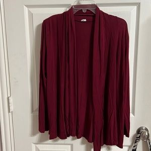Asymmetrical maroon open cardigan Size L